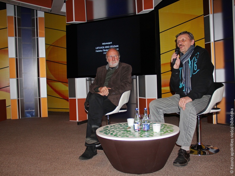 Režisierius Algimantas Puipa ir kino kritikas Gediminas Jankauskas 