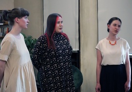 Emilija Vaginytė (pirma iš kairės), Milda Morkūnaitė ir Adelė Vaginytė