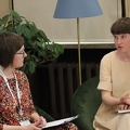 KAVB Meno ir muzikos skyriaus vadovė Julija Genienė ir leidinio sudarytoja Emilija Vaginytė